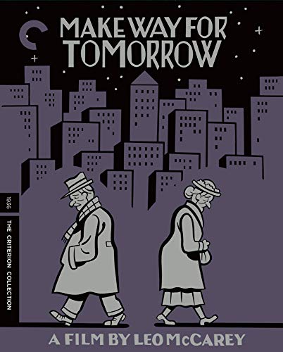 Blu-ray cover for “Make Way For Tomorrow” featuring an elderly couple walking.