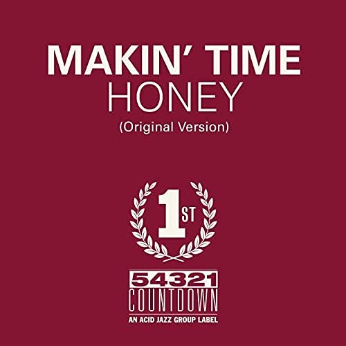 Maroon album cover with white text reading Makin Time Honey and 54321 Countdown logo.