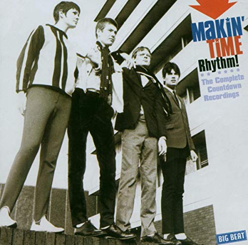 CD cover: Four young men in 1960s mod fashion stand on stairs.