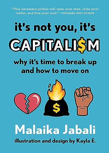 Book cover with broken heart, burning money, and raised fist.