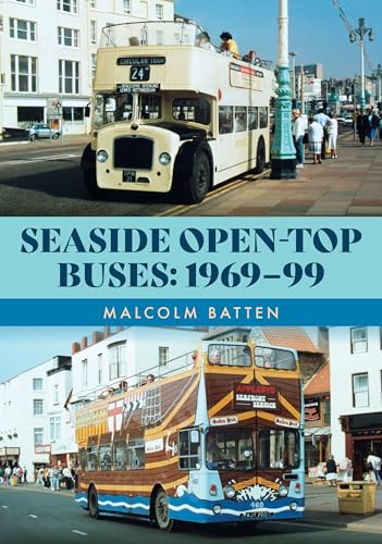 Book cover featuring two vintage open-top seaside buses, 1969-99.