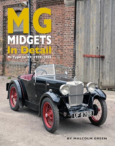 Book cover featuring a black vintage MG Midget car with red wheels.
