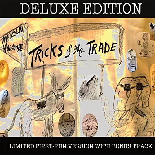 CD cover for Malcolm Holcombe’s “Tricks Of The Trade” with sketched animals.