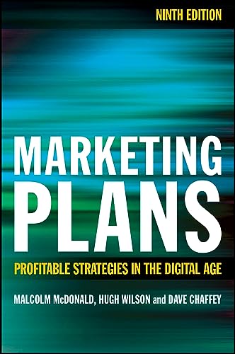 Book cover: "Marketing Plans" ninth edition, blue and white text.