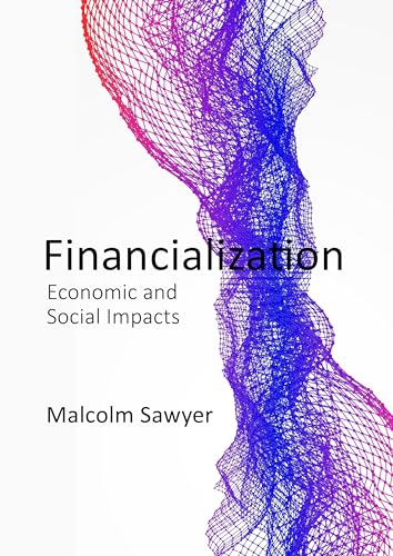 Book cover for “Financialization” with abstract blue and red network graphic.