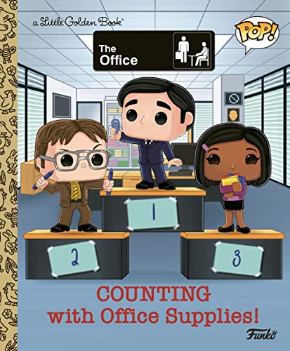 The Office Little Golden Book cover featuring Funko Pop characters standing on numbered desks.