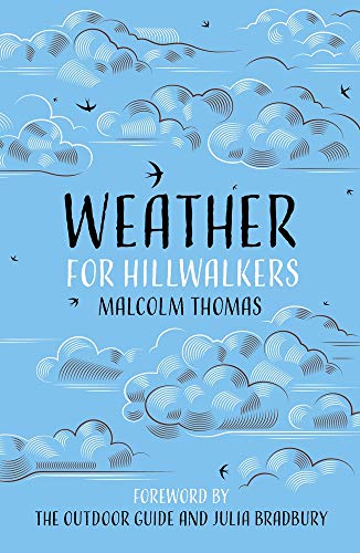 Book cover: “Weather for Hillwalkers” with blue clouds and white text.