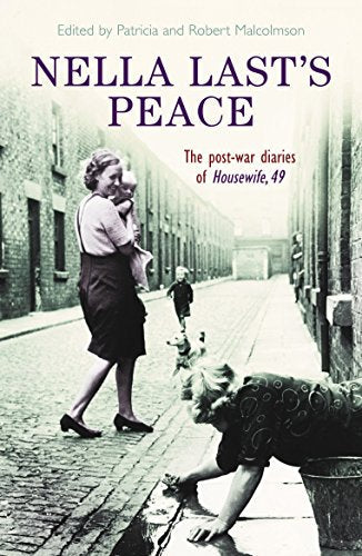 Book cover: woman holding baby on a post-war street scene.