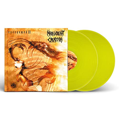 Malevolent Creation "Envenomed II" vinyl record with yellow discs and cover art.