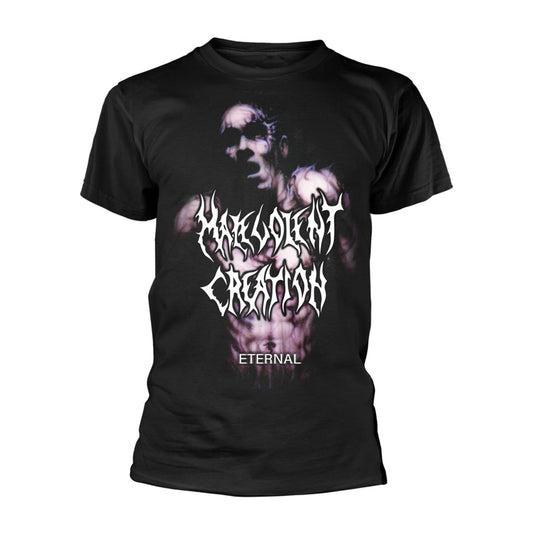 Black t-shirt with album art for Malevolent Creation’s “Eternal.”
