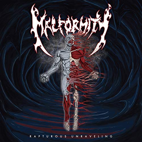 Album cover: decaying figure unraveling into a swirling, dark vortex.