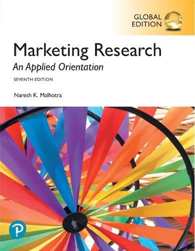 Textbook cover for "Marketing Research" with colorful pinwheel image.