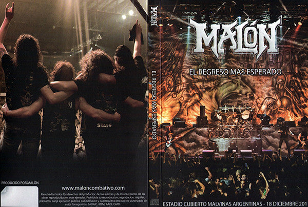DVD cover for "Malizia" featuring a band performing in a stadium.