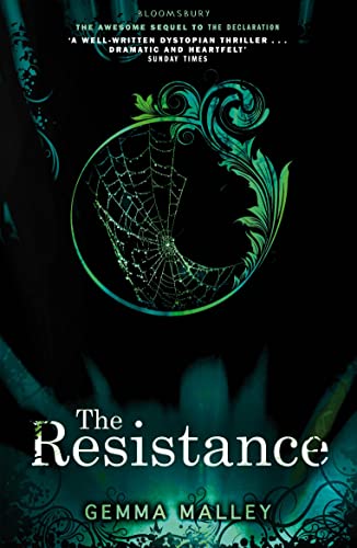 Book cover for "The Resistance" with a green, ornate, web-like design.