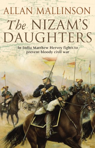 Book cover: “The Nizam’s Daughters” depicts a British officer on horseback with soldiers.