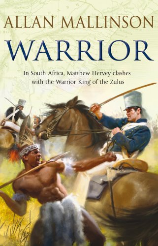 Book cover depicting 19th-century cavalry battle scene with Zulu warriors.