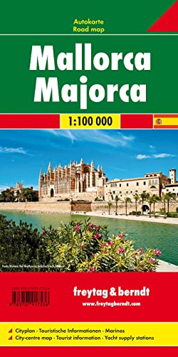 A road map of Mallorca featuring the Palma Cathedral on the cover.