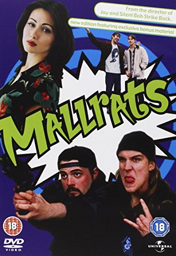 Mallrats" DVD cover with four actors and comic-book style text.
