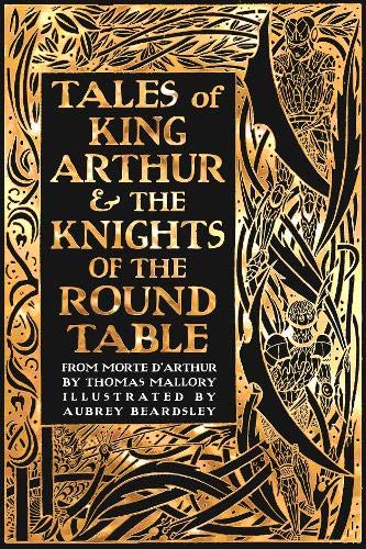 Gold-toned book cover for “Tales of King Arthur” with ornate design.