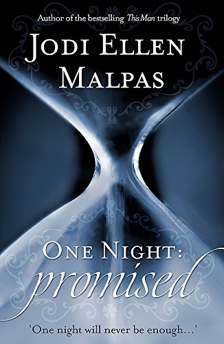 Book cover of One Night: Promised by Jodi Ellen Malpas featuring a blue hourglass.