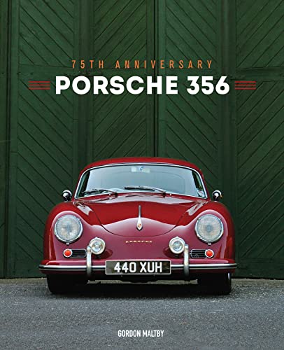 Red Porsche 356 car on book cover celebrating its 75th anniversary.