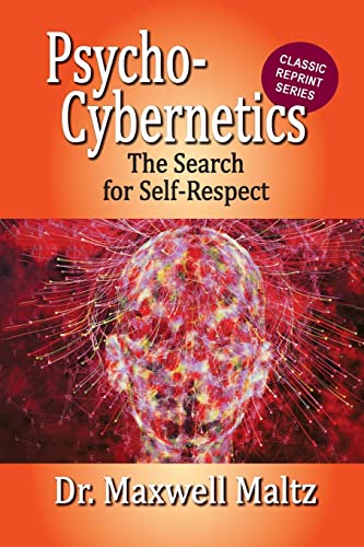 Book cover for Psycho-Cybernetics by Dr. Maxwell Maltz featuring a digital human head graphic.