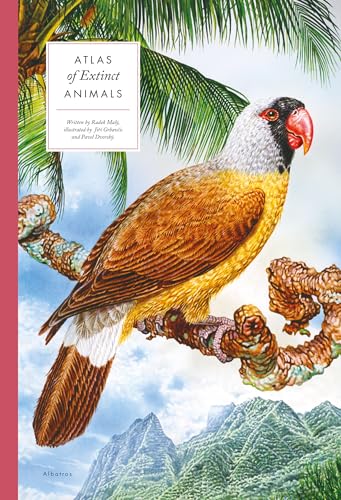 Book cover featuring a colorful illustration of an extinct parrot.