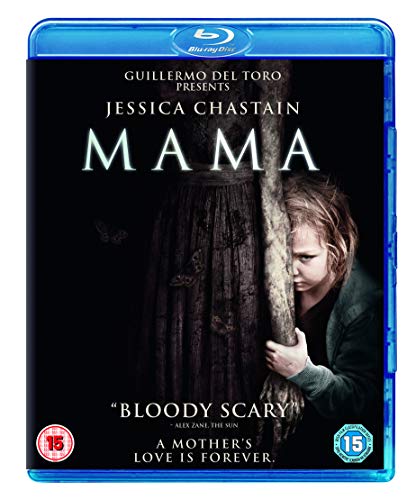 Blu-ray cover for horror film "Mama" featuring a child and tree.