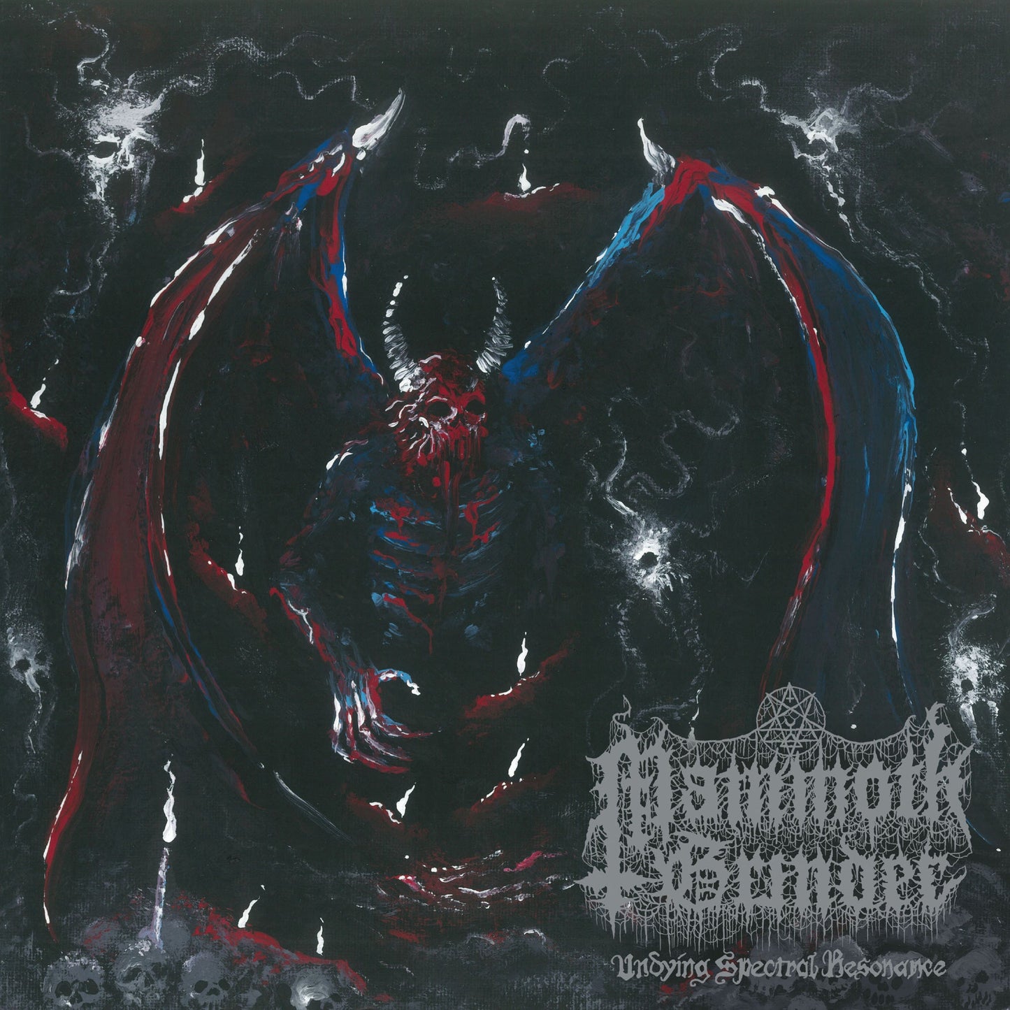 Painted album cover featuring a spectral, monstrous figure in red and blue.