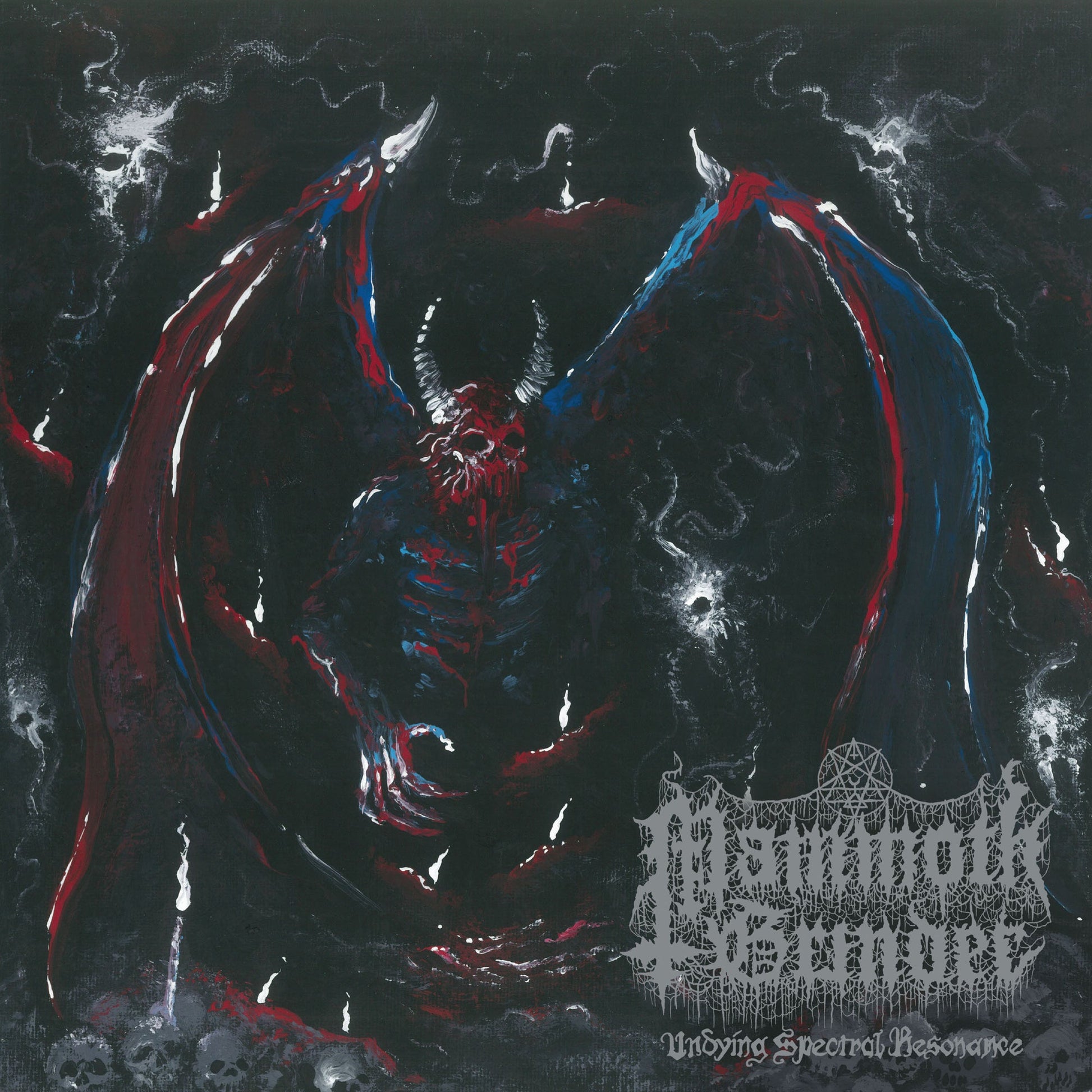 Painted album cover featuring a spectral, monstrous figure in red and blue.