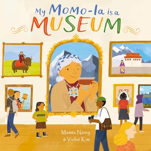 Book cover depicting a grandmother’s portrait in a museum setting.