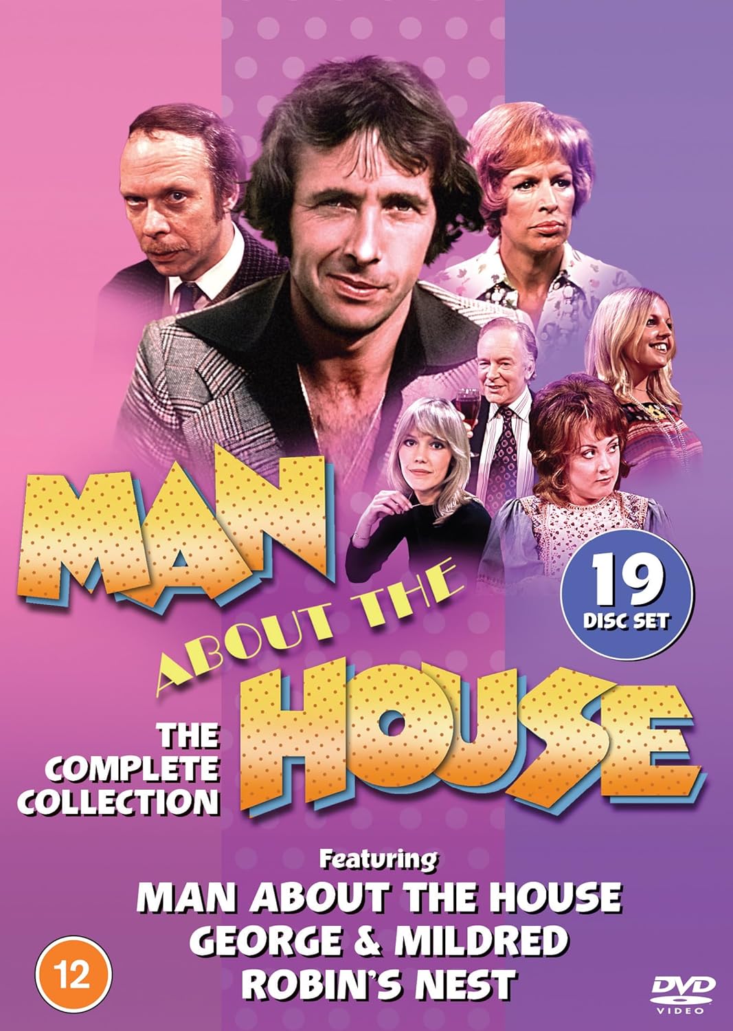 DVD cover for "Man About The House" featuring cast portraits.