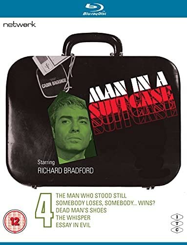 Blu-ray cover for “Man In A Suitcase: Volume 4” featuring a man’s face.