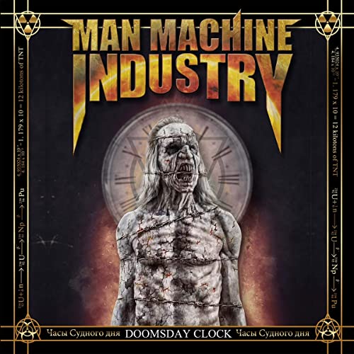 CD cover for Man Machine Industry’s “Doomsday Clock” featuring a distressed figure.