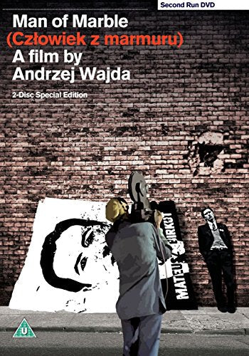 DVD cover for Polish film "Man of Marble" with a brick wall backdrop.