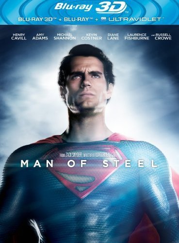 Henry Cavill as Superman on the Man of Steel Blu-ray 3D cover.