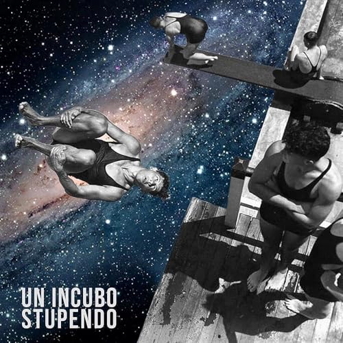 CD cover: People diving from a platform into a starry sky.