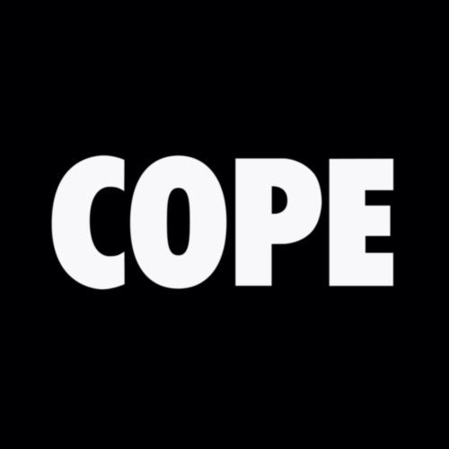 Black background with the white text "COPE" in large, bold letters.