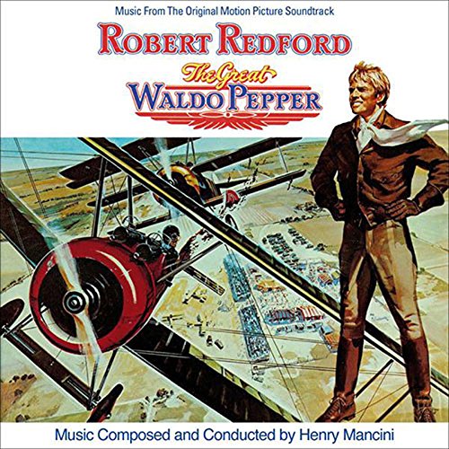 CD cover for “The Great Waldo Pepper” featuring Robert Redford and a biplane.