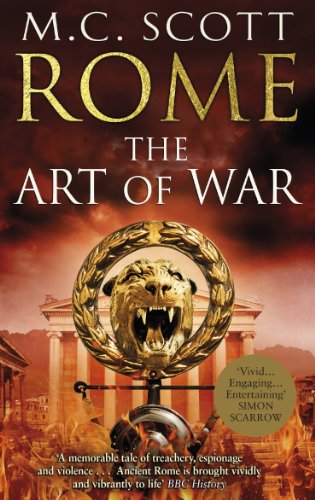 Book cover: "Rome: The Art of War" with a lion head and Roman architecture.