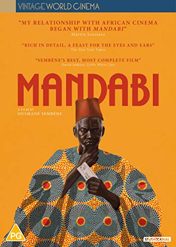 DVD cover for “Mandabi” featuring a man in traditional clothing.