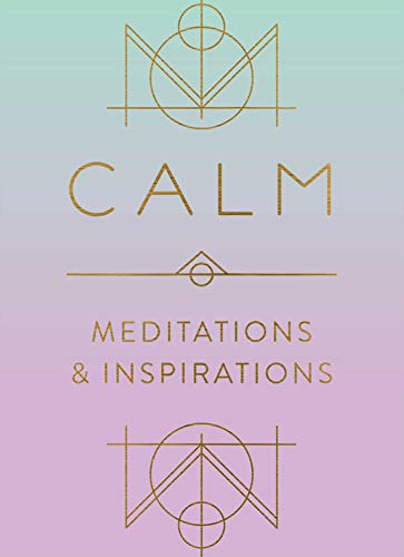 Book cover with gold geometric designs and the title "Calm.