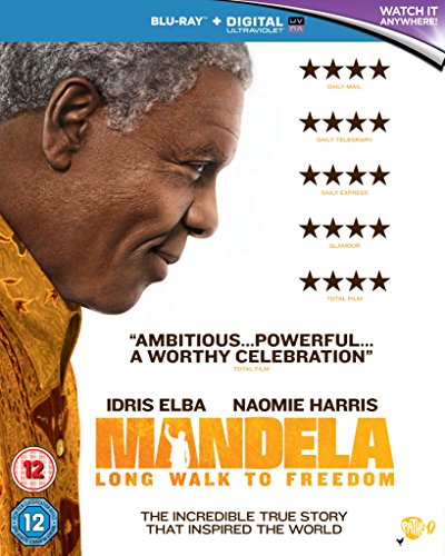 Blu-ray cover for "Mandela: Long Walk to Freedom" starring Idris Elba.