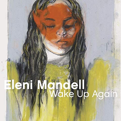 "Eleni Mandell's 'Wake Up Again' vinyl album cover featuring a watercolor portrait of a woman."