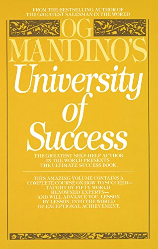 Yellow book cover with bold text: "University of Success" by Og Mandino.