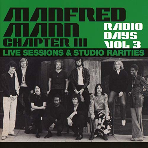 Manfred Mann Chapter Three album cover with band photo, green background.