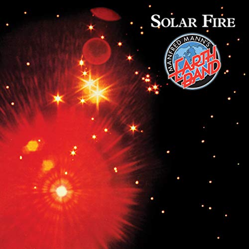 Album cover for Manfred Mann's Earth Band's "Solar Fire" with red and black space art.
