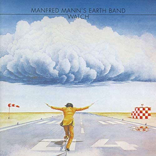 Album cover for Manfred Mann's Earth Band "Watch" with a man and clouds.