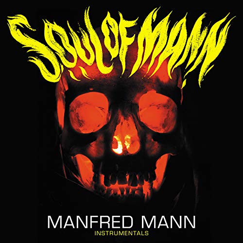Manfred Mann album cover: skull with fiery eyes, yellow and red text.