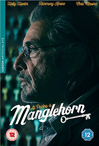 A close-up profile of Al Pacino wearing glasses on the Manglehorn DVD cover.